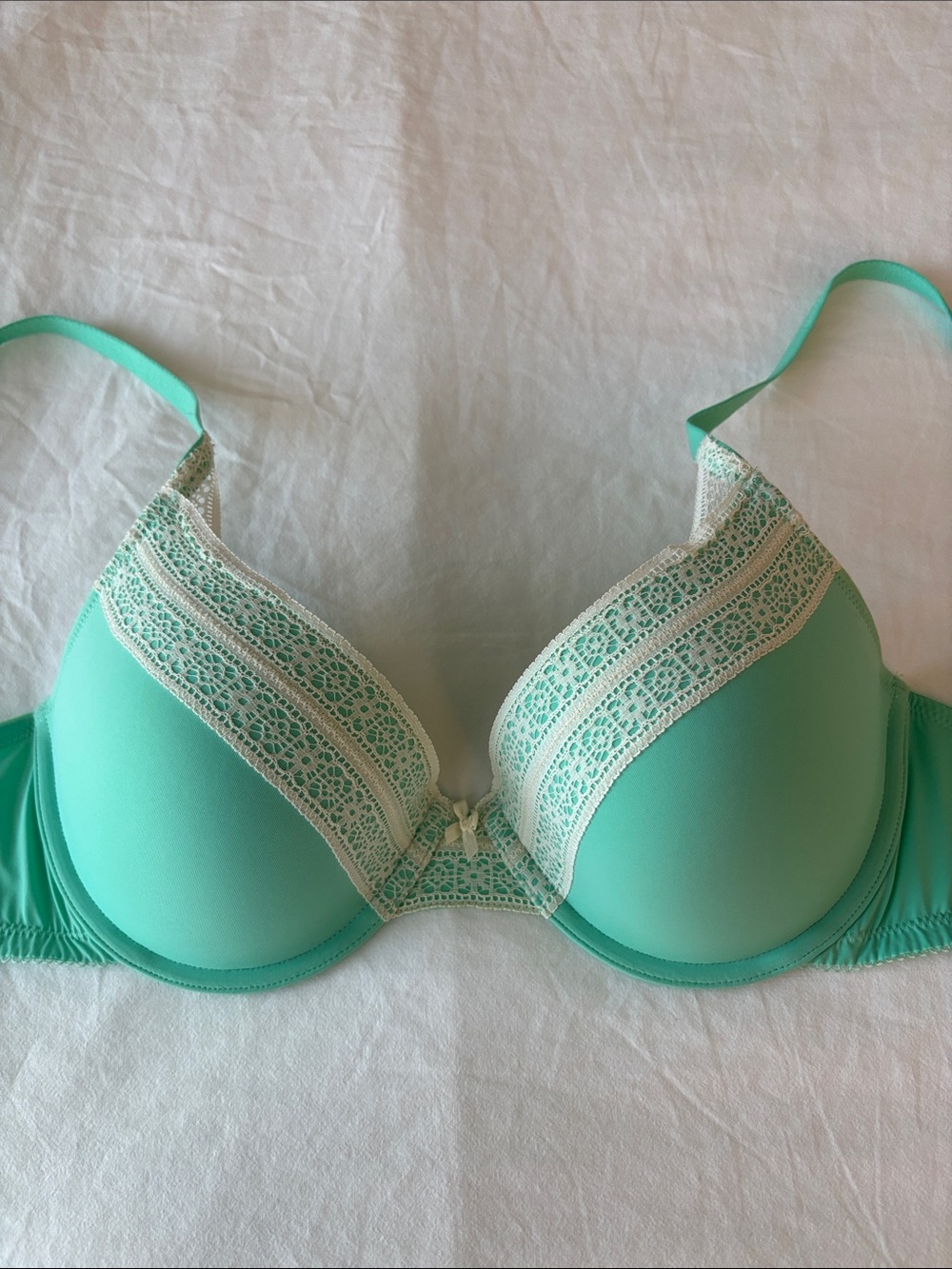 Aerie Light Aqua Lace Trim T-Shirt Bra